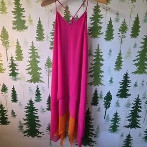 Bar III Sleeveless Tiered Handkerchief Hem Dress